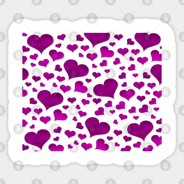 Valentine Purple Heart Pattern Sticker by DragonTees